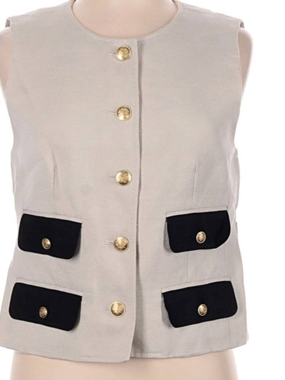 J. Crew Cream Canvas Sleeveless Vest - Size 6